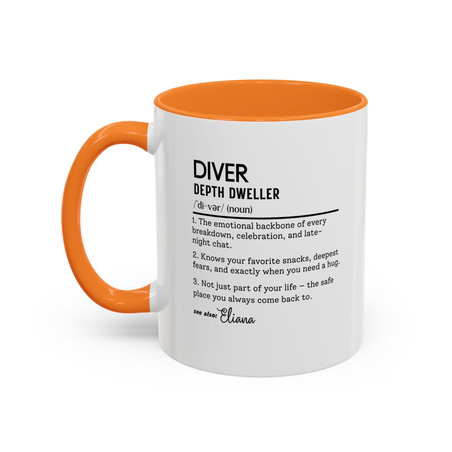 Diver Dictionary Mug, Funny Depth Dweller Coffee Cup, Custom Ocean Lover Mug Gift, Colorful Mugs (11oz, 15oz), Scuba Diver Gift