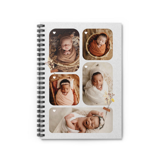 Personalized Baby Photos Journal Book, Custom Baby Memory Notebook, Photo Keepsake for Newborn, Baby Shower Gift, Name Baby Scrapbook