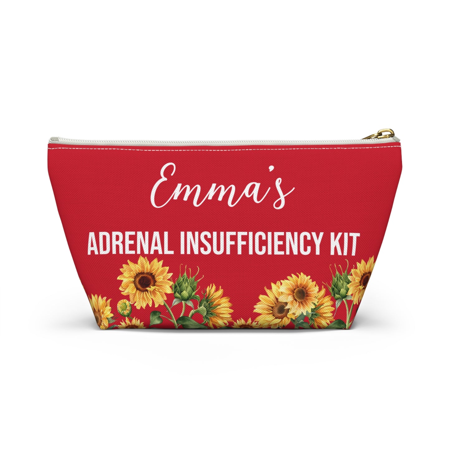 Adrenal Insufficiency Kit Personalized Medical Alert Pouch Emergency Steroid Meds Bag with Name Option for Daily and Travel Use