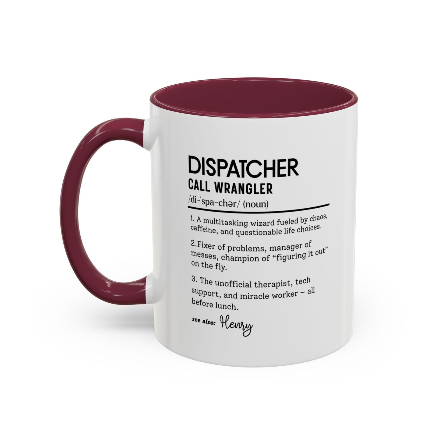 Dispatcher Dictionary Mug, Funny Call Wrangler Coffee Cup, Personalized Gift for Dispatch Pros, Colorful Mugs 11oz 15oz