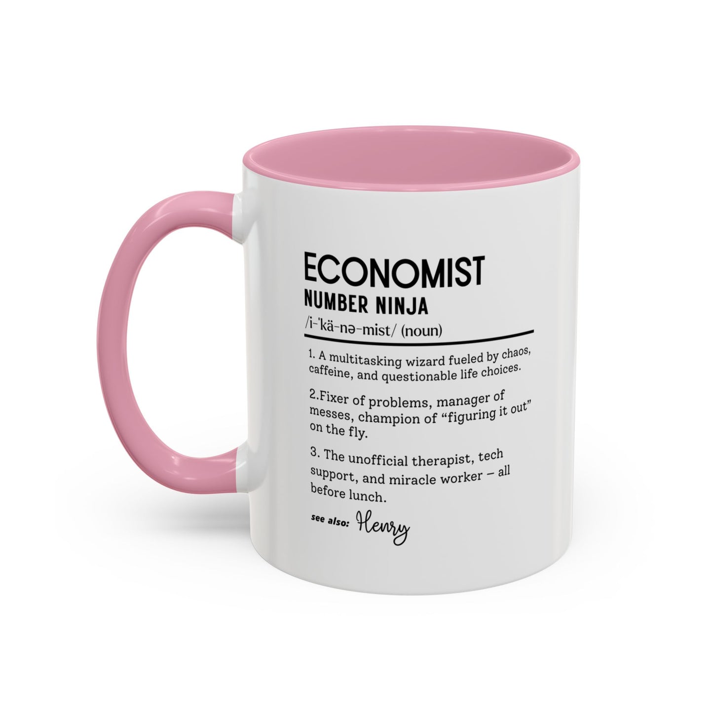 Funny Economist Mug, Number Ninja Dictionary Mug, Custom Coffee Cup for Finance Pros, Gift for Economists, Colorful Mugs (11oz, 15oz)