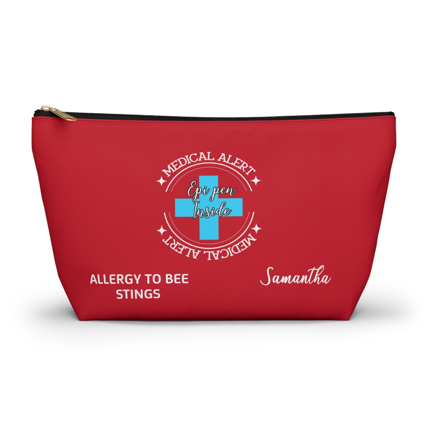 Personalized Medical Alert Epi Pen Pouch for Bee Sting Allergy Samantha Emergency Allergy Kit for School Travel or Everyday Use
