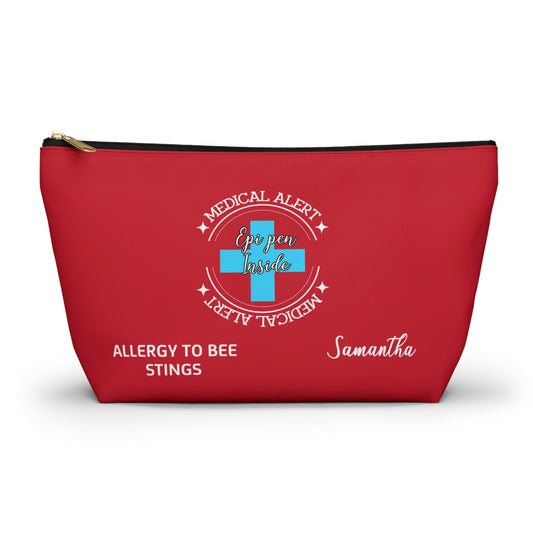 Personalized Medical Alert Epi Pen Pouch for Bee Sting Allergy Samantha Emergency Allergy Kit for School Travel or Everyday Use