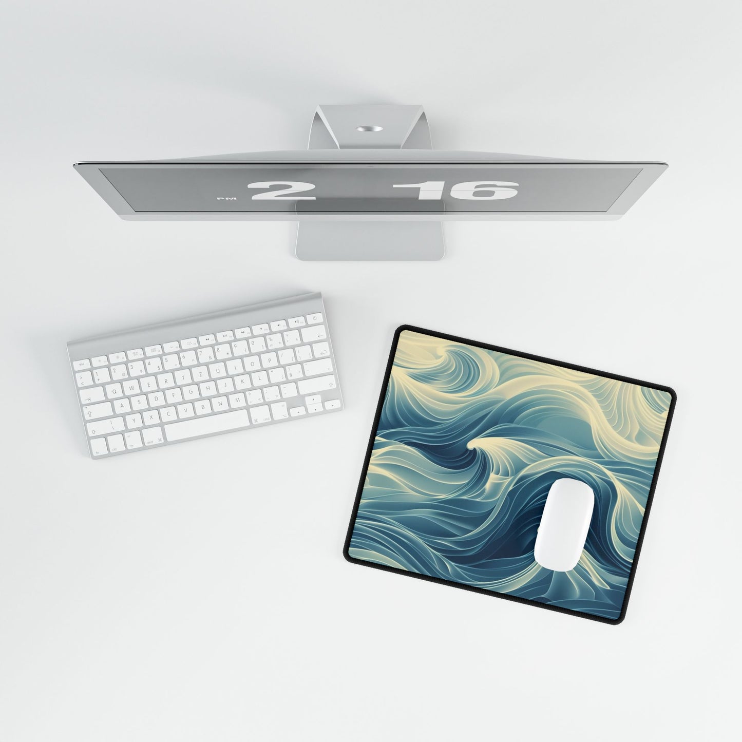 Ocean Wave Desk Mat, Office Decor, Gaming Mouse Pad, Stylish Workspace Accessories, Gift for Students & Creatives
