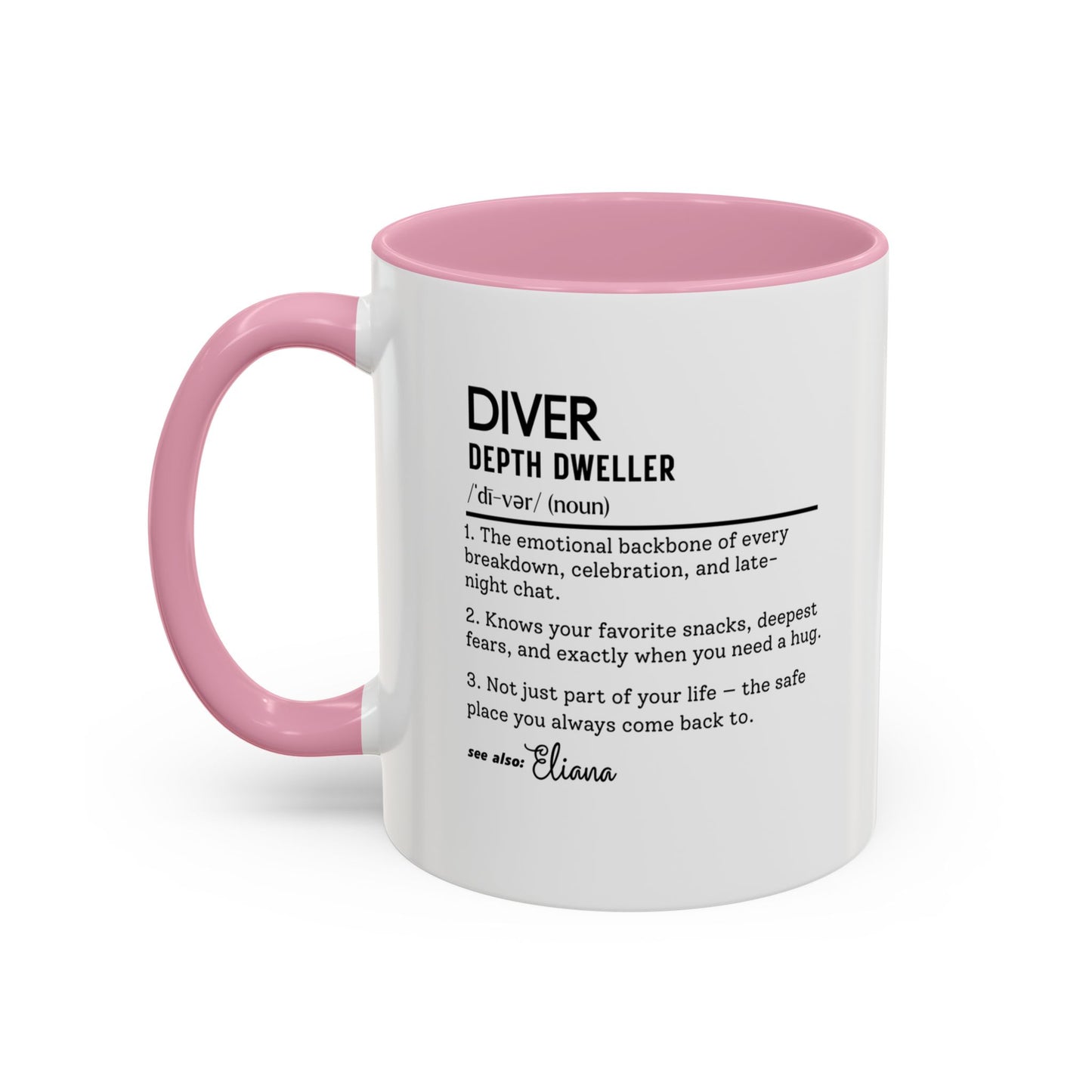 Diver Dictionary Mug, Funny Depth Dweller Coffee Cup, Custom Ocean Lover Mug Gift, Colorful Mugs (11oz, 15oz), Scuba Diver Gift