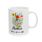 Auntie Mug 11 oz and 15 oz Personalized Gift for Aunt Cute Coffee Cup for Her Custom Name Present for Birthday Baby Reveal