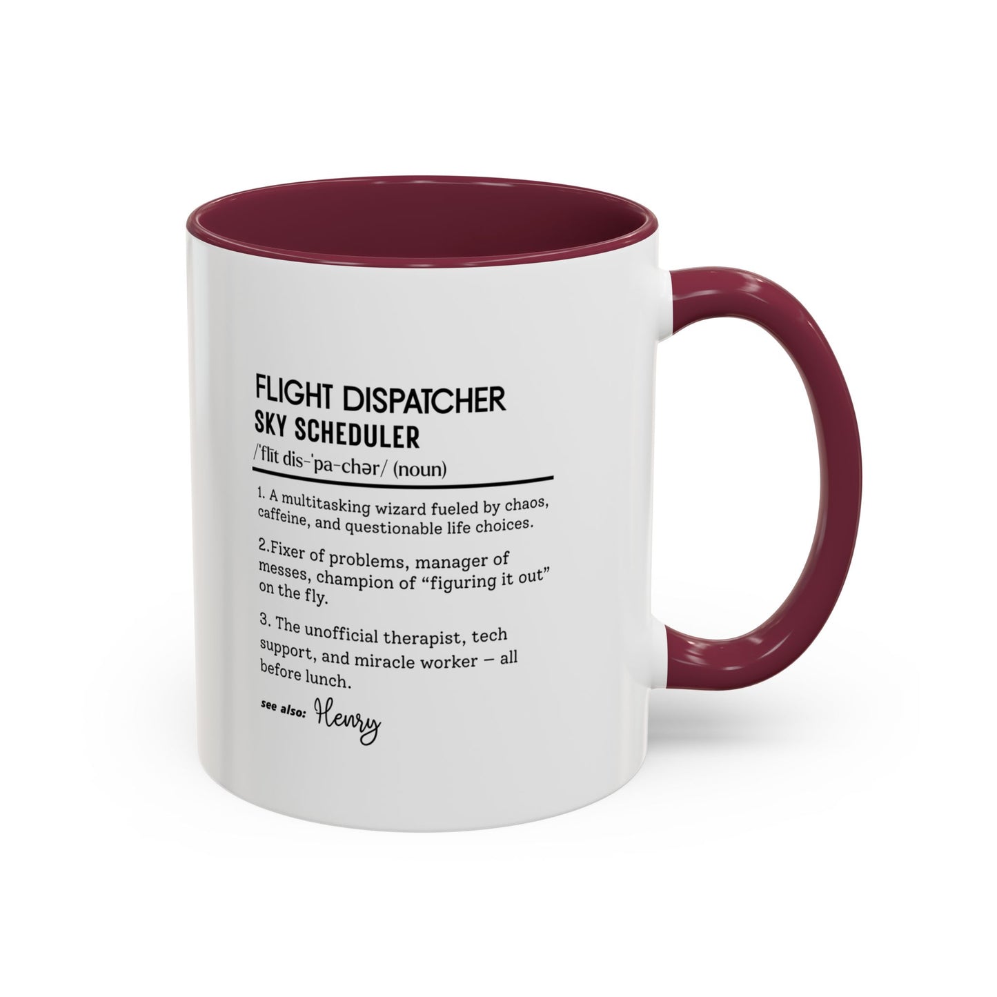 Custom Flight Dispatcher Mug, Funny Aviation Gift, Dispatcher Dictionary Mug, Personalized Pilot Mug, Airport Crew Coffee Cup