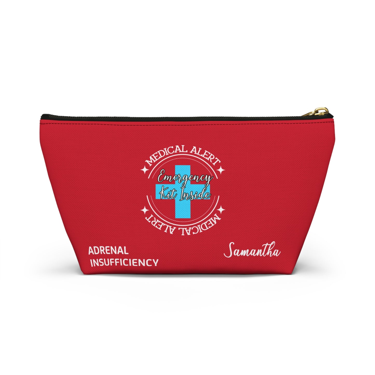 Personalized Medical Alert Emergency Kit Pouch for Adrenal Insufficiency Samantha Medication Organizer for Daily or Travel Use