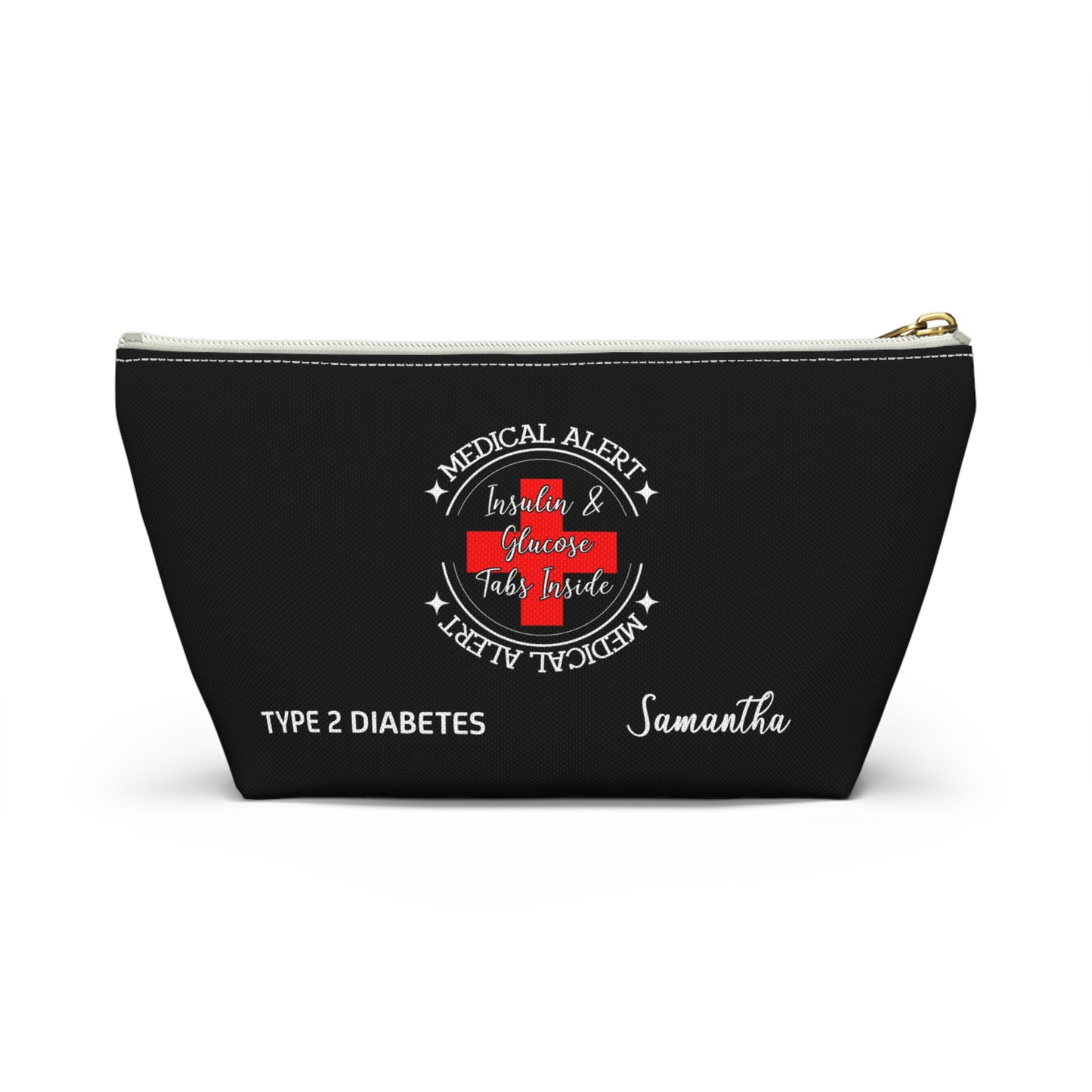 Personalized Medical Alert Insulin and Glucose Pouch for Type 2 Diabetes Samantha Emergency Medications Organizer and Travel Bag