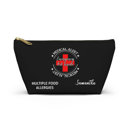 Personalized Medical Alert Emergency Kit Pouch for Multiple Food Allergies Samantha Allergy Meds and EpiPens Organizer Travel Bag