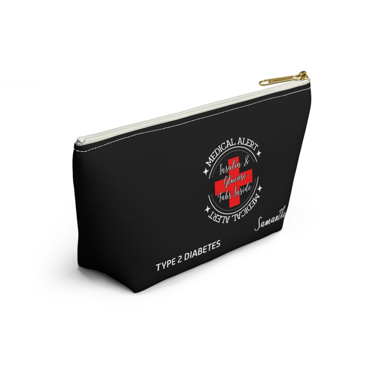 Personalized Medical Alert Insulin and Glucose Pouch for Type 2 Diabetes Samantha Emergency Medications Organizer and Travel Bag
