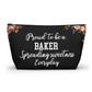 Proud To Be A Baker Pouch Spreading Sweetness Everyday Gift For Bakers Baking Accessory Storage Bag Cute Pastry Chef Zipper Pouch