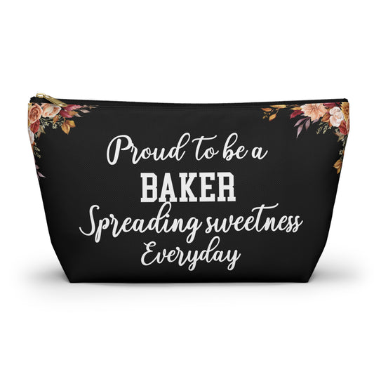 Proud To Be A Baker Pouch Spreading Sweetness Everyday Gift For Bakers Baking Accessory Storage Bag Cute Pastry Chef Zipper Pouch