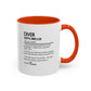Diver Dictionary Mug, Funny Depth Dweller Coffee Cup, Custom Ocean Lover Mug Gift, Colorful Mugs (11oz, 15oz), Scuba Diver Gift