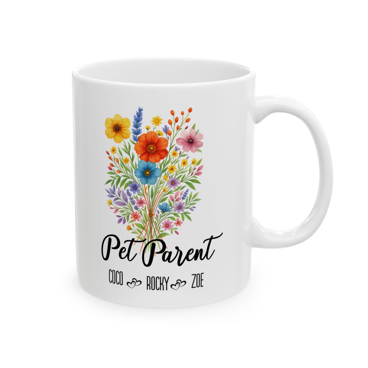 Pet Parent Mug 11oz 15oz Custom Coffee Cup Gift for Dog or Cat Lovers Personalized Ceramic Mug for Animal Owner or Pet Mom and Dad