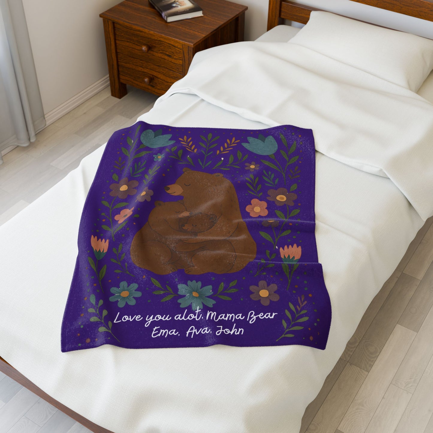 Personalized Mama and Baby Blanket, Custom Name Blanket, New Mom Gift, Baby Shower Gift, Soft Cozy Blanket, Mom and Baby Throw