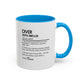 Diver Dictionary Mug, Funny Depth Dweller Coffee Cup, Custom Ocean Lover Mug Gift, Colorful Mugs (11oz, 15oz), Scuba Diver Gift