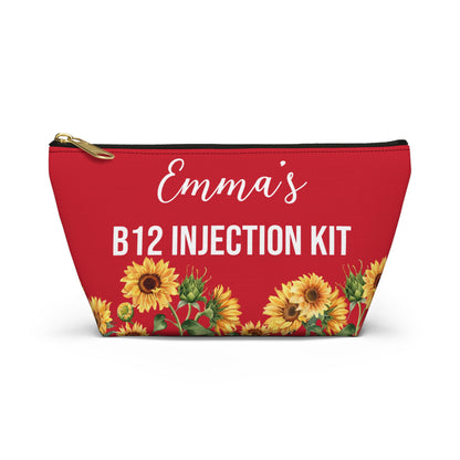 B12 Injection Kit Medical Alert Pouch Personalized Vitamin B12 Supply Bag for Travel Daily Use Emergency Storage with Name Option