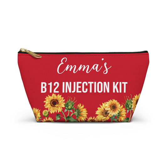 B12 Injection Kit Medical Alert Pouch Personalized Vitamin B12 Supply Bag for Travel Daily Use Emergency Storage with Name Option