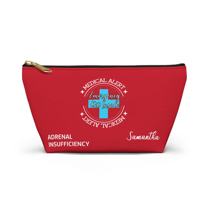 Personalized Medical Alert Emergency Kit Pouch for Adrenal Insufficiency Samantha Medication Organizer for Daily or Travel Use