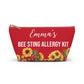 Bee Sting Allergy Kit Medical Alert Pouch Personalized EpiPen Storage Bag for Severe Insect Allergies Travel and Daily Use