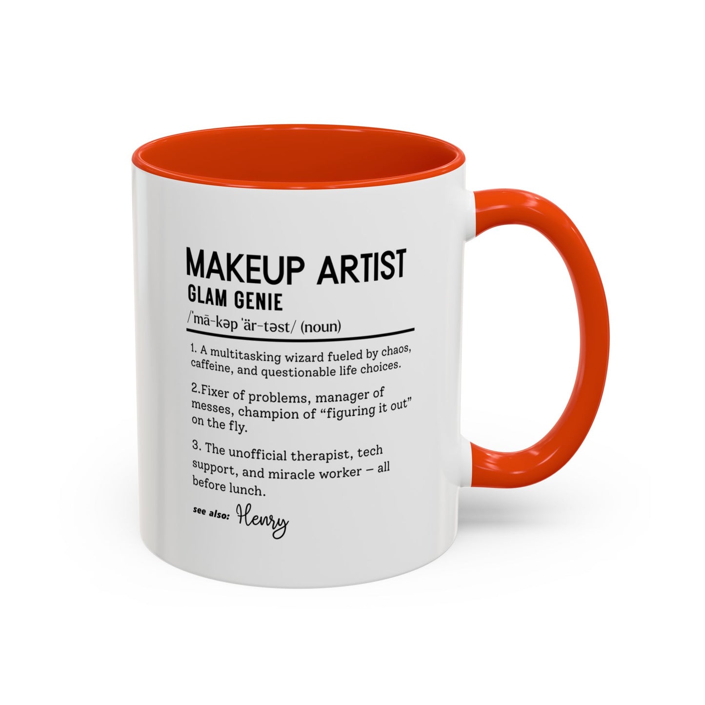 Glam Genie Mug, Funny Makeup Artist Gift, Beauty Lover Mug, MUA Coffee Cup, Personalized Makeup Mug, Colorful Mug (11oz, 15oz)