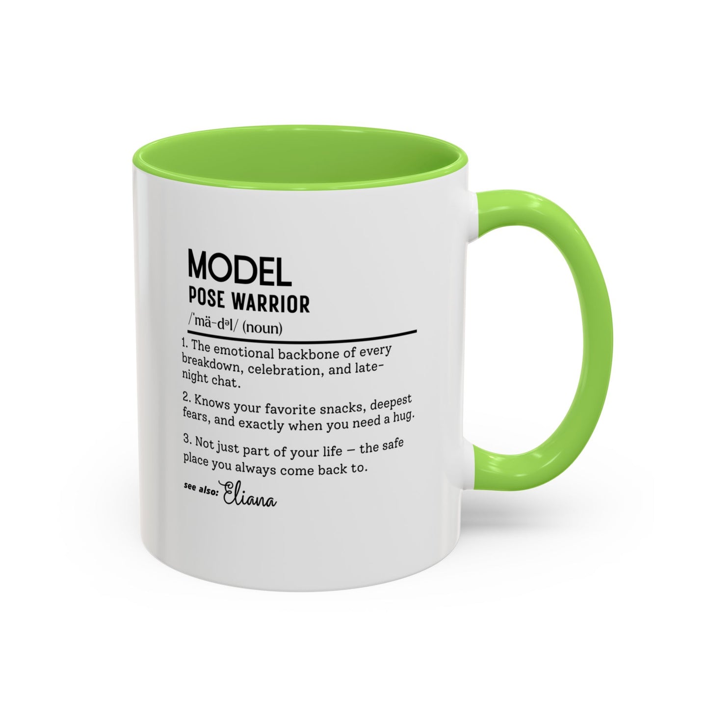 Model Dictionary Mug, Funny Pose Warrior Mug Gift, Personalized Runway Star Coffee Cup, Colorful Mugs (11oz, 15oz)