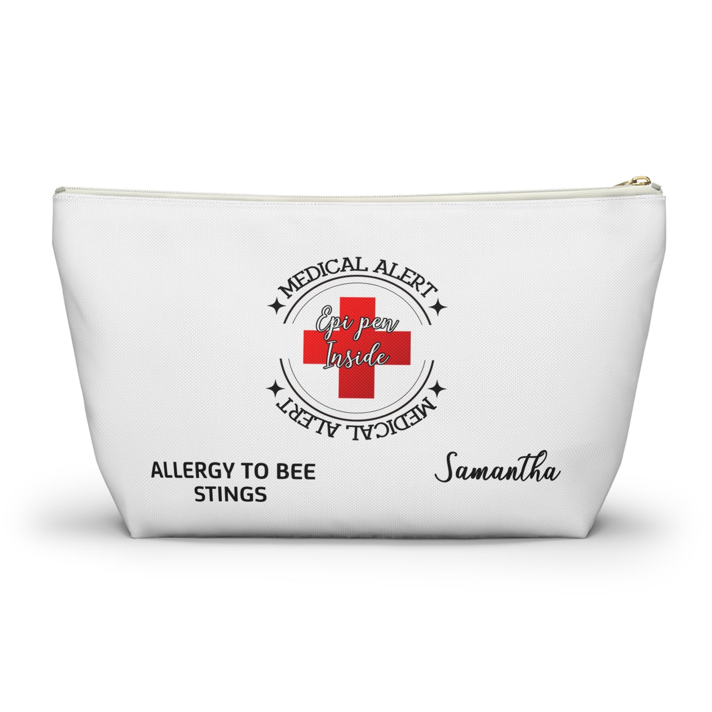 Personalized Medical Alert EpiPen Pouch for Samantha with Bee Sting Allergy