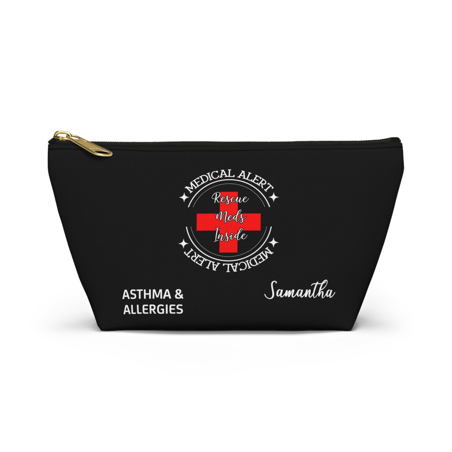 Personalized Medical Alert Rescue Meds Pouch for Asthma and Allergies Samantha Emergency Inhaler and EpiPen Organizer Bag