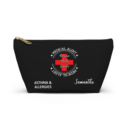 Personalized Medical Alert Rescue Meds Pouch for Asthma and Allergies Samantha Emergency Inhaler and EpiPen Organizer Bag