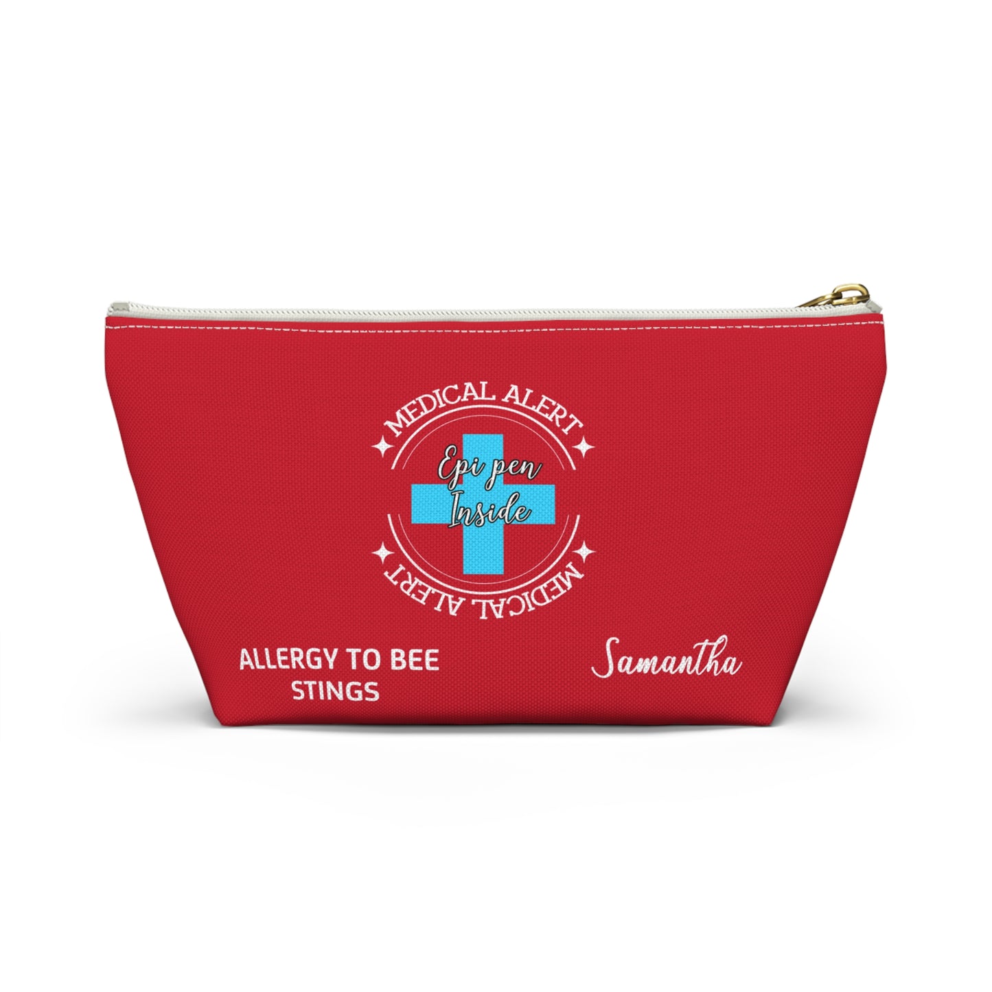 Personalized Medical Alert Epi Pen Pouch for Bee Sting Allergy Samantha Emergency Allergy Kit for School Travel or Everyday Use