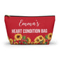 Heart Condition Bag Medical Supplies Pouch Emergency Kit for Heart Patients Personalized Travel Case for Medications and Important Info
