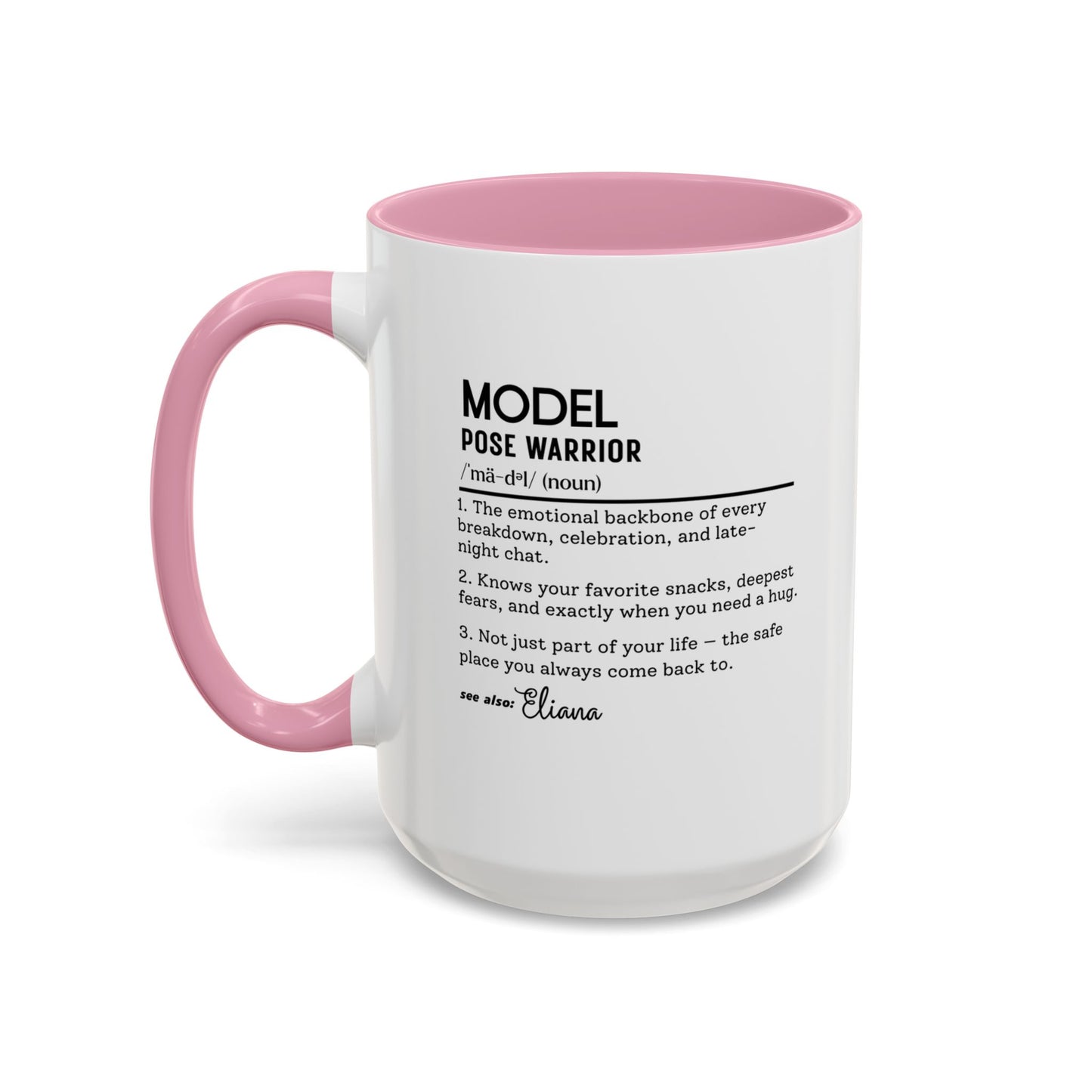 Model Dictionary Mug, Funny Pose Warrior Mug Gift, Personalized Runway Star Coffee Cup, Colorful Mugs (11oz, 15oz)