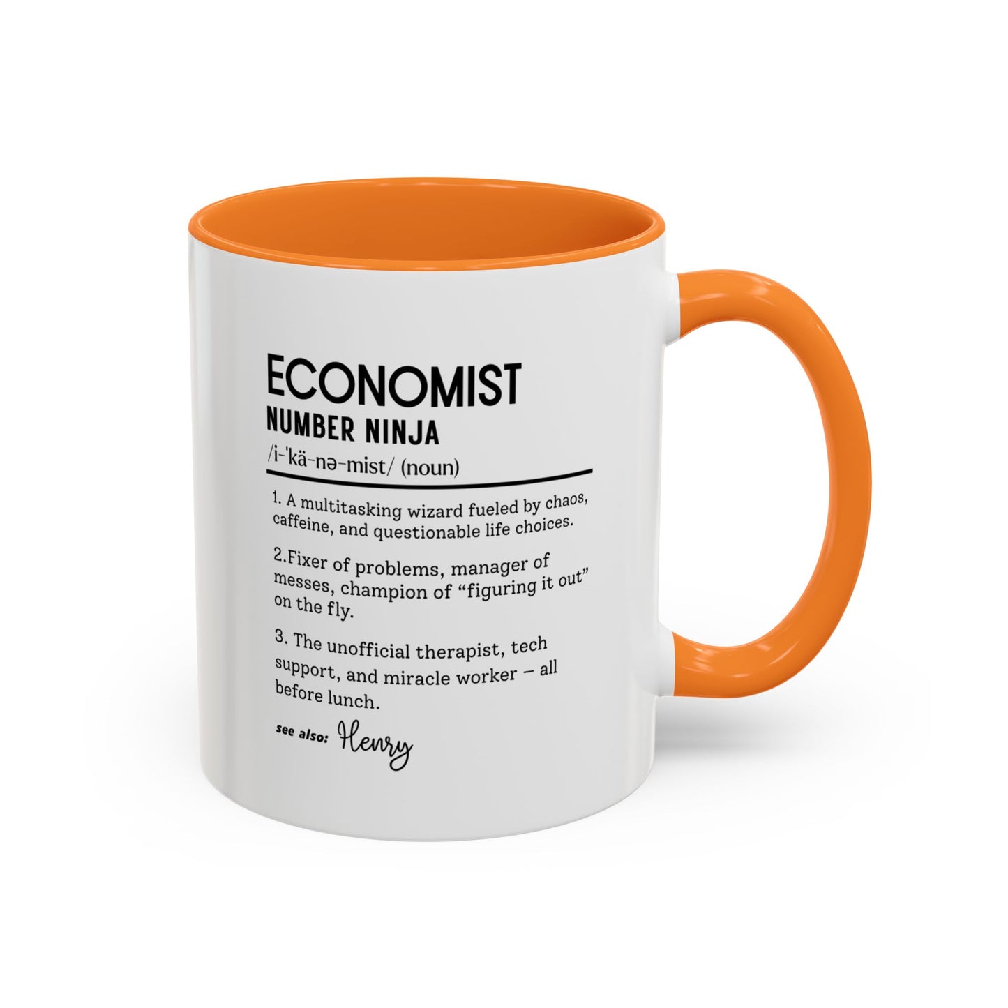 Funny Economist Mug, Number Ninja Dictionary Mug, Custom Coffee Cup for Finance Pros, Gift for Economists, Colorful Mugs (11oz, 15oz)