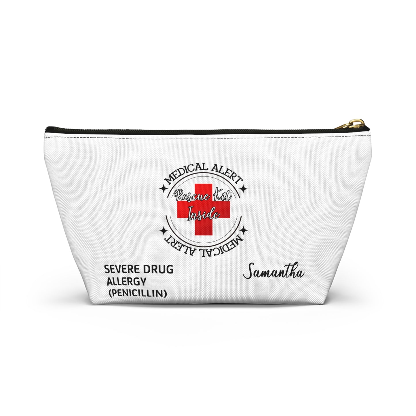 Personalized Medical Alert Rescue Kit Pouch for Samantha - Severe Penicillin Allergy