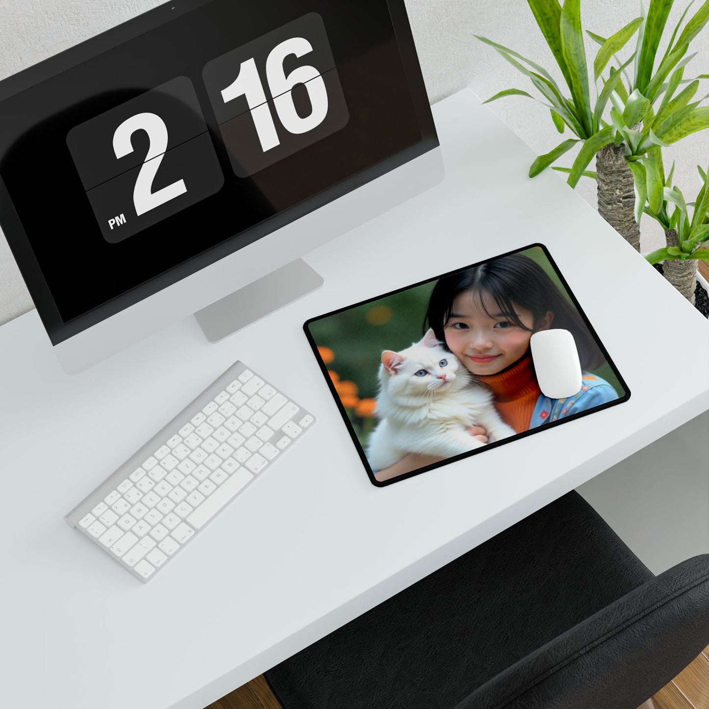 Personalized Desk Mats Featuring Cat & Girl Design, Cute Home Office Decor, Unique Gift for Cat Lovers, Gamer Desktop Accessories, [...]