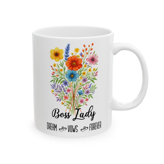 Boss Lady Mug 11oz 15oz Custom Coffee Cup Gift for Women Entrepreneur Office Desk Decor Personalized Ceramic Mug for Her Birthday