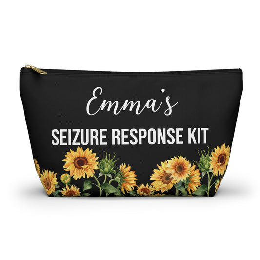 Seizure Response Kit Personalized Medical Alert Pouch for Epilepsy Emergency Meds Supplies Safety Travel Bag with Name Option