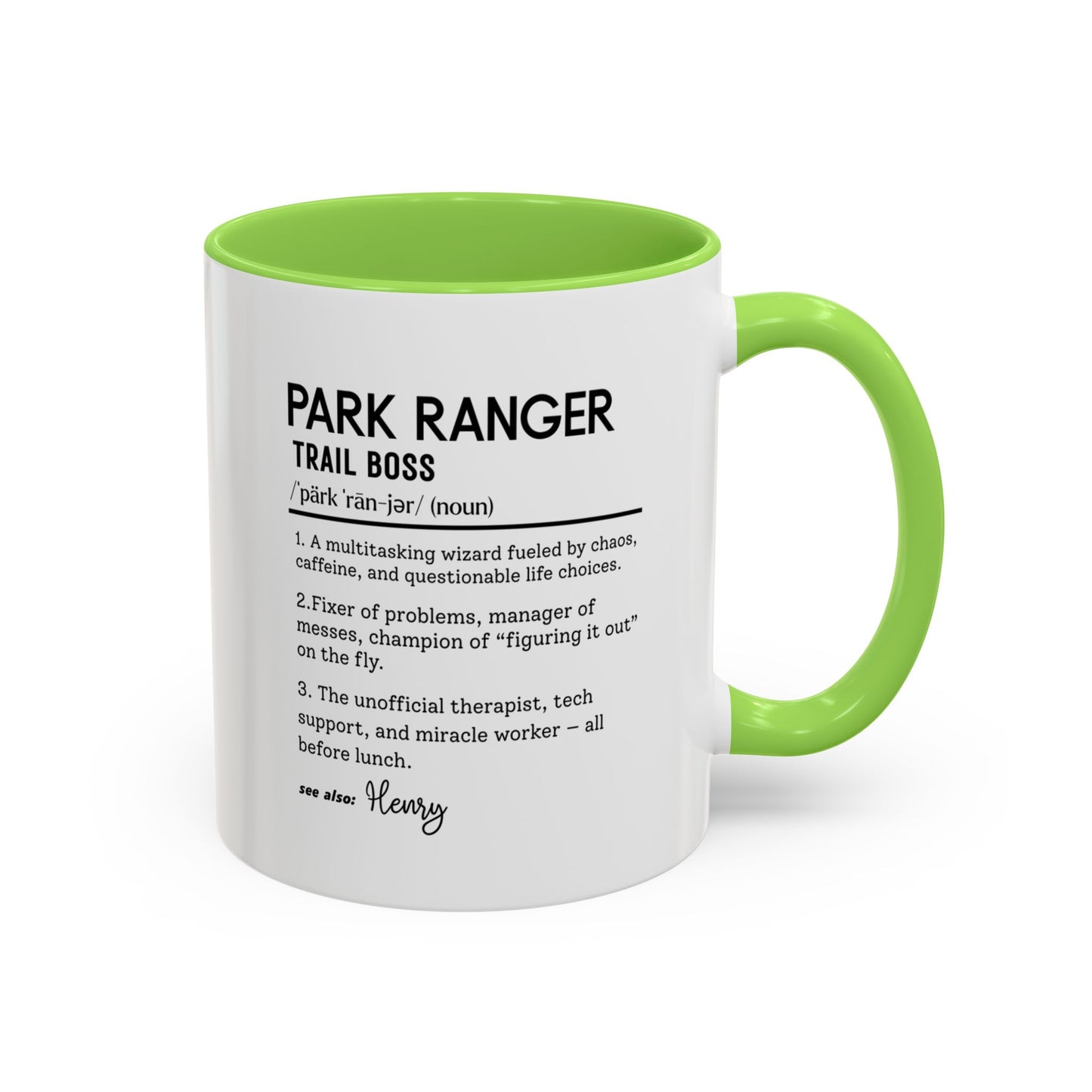 Custom Park Ranger Mug, Funny Nature Gift, Ranger Definition Mug, Personalized Hiking Mug, Colorful Mugs (11oz, 15oz), Forest Lover Cup