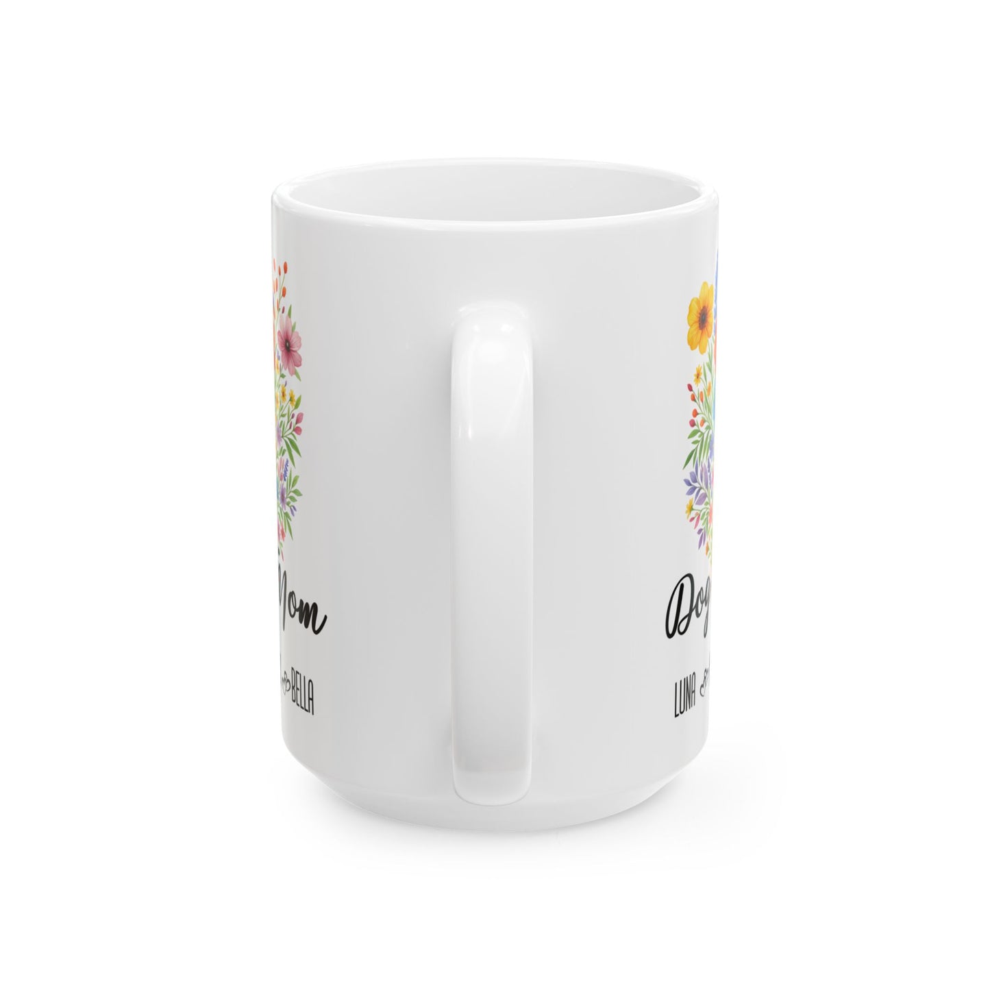 Dog Mom Mug 11oz 15oz Custom Coffee Cup Gift for Dog Lovers Pet Owner Mug for Women Personalized Ceramic Mug for Fur Mama