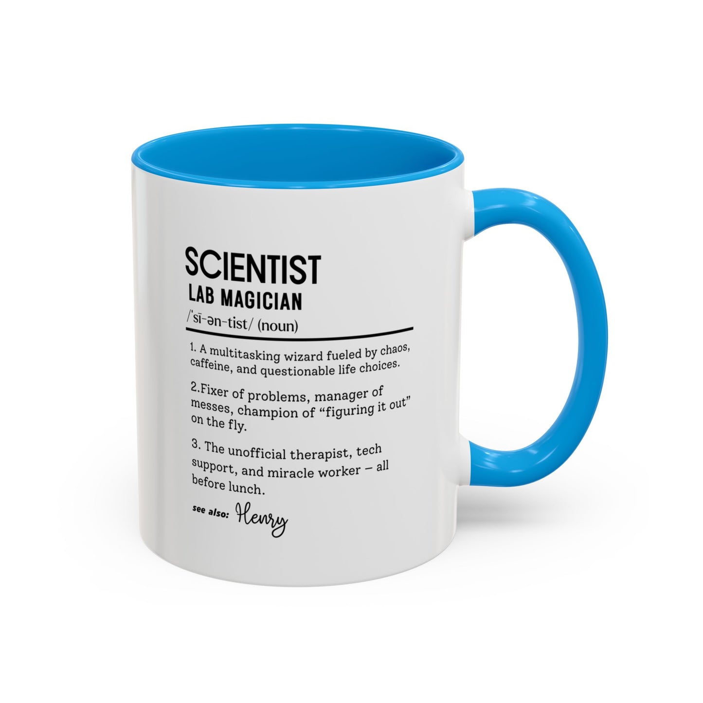 Custom Scientist Mug, Funny Science Gift, Researcher Definition Coffee Cup, Personalized Lab Humor Mug, Colorful Mugs (11oz, 15oz)