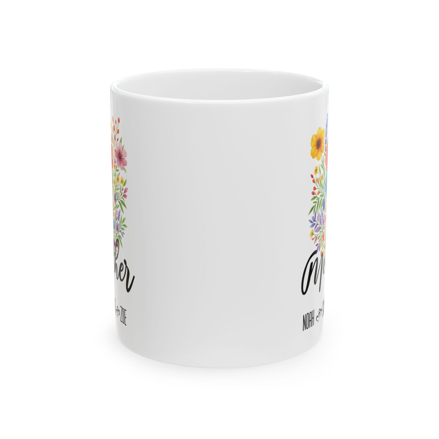 Personalized Mother NOAH SOPHIE ZOE Ceramic Mug (11oz, 15oz) - Glossy Finish, December Birthday Design
