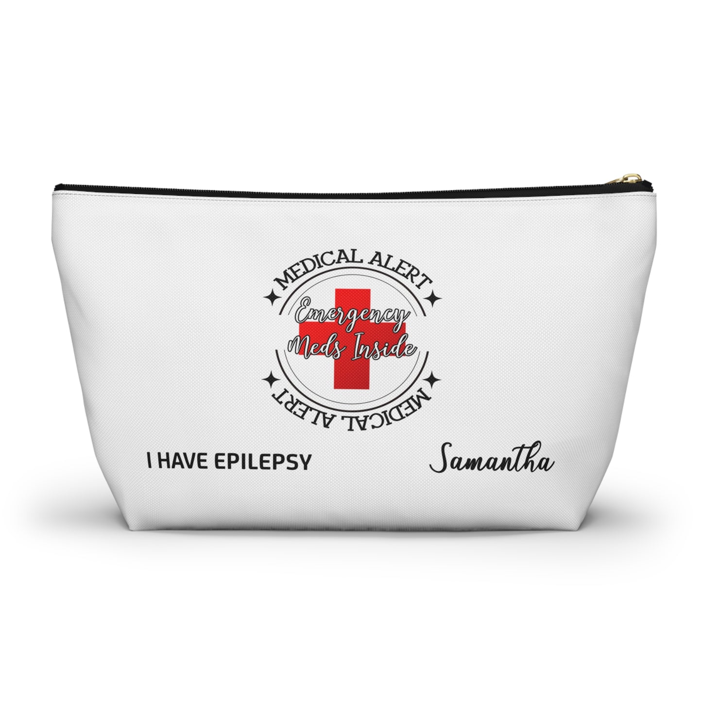 Personalized Medical Alert Epilepsy Emergency Meds Accessory Pouch for Samantha