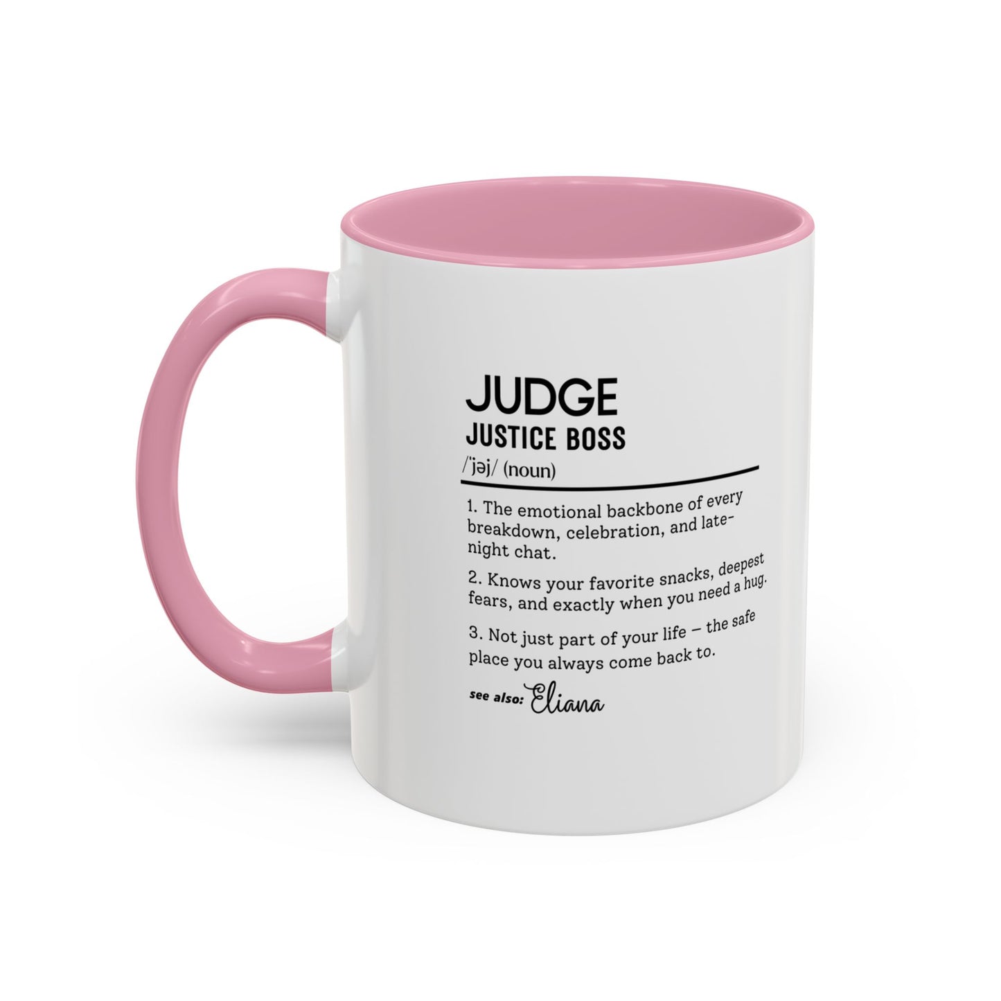 Judge Dictionary Mug, Funny Justice Boss Coffee Cup, Custom Courtroom Gift Idea, Law Office Decor Mug