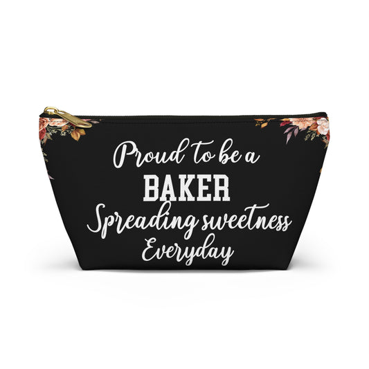 Proud To Be A Baker Pouch Spreading Sweetness Everyday Gift For Bakers Baking Accessory Storage Bag Cute Pastry Chef Zipper Pouch