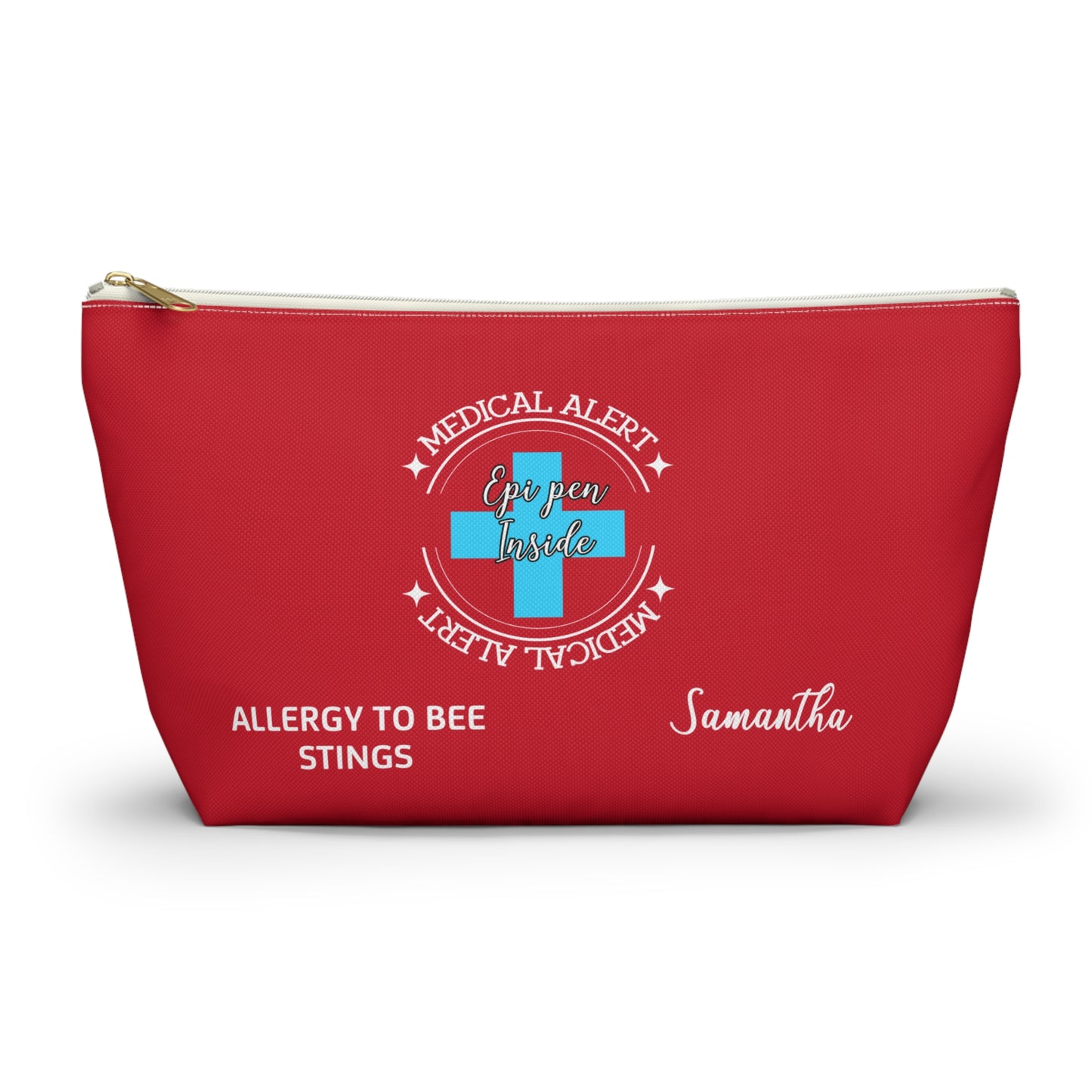 Personalized Medical Alert Epi Pen Pouch for Bee Sting Allergy Samantha Emergency Allergy Kit for School Travel or Everyday Use