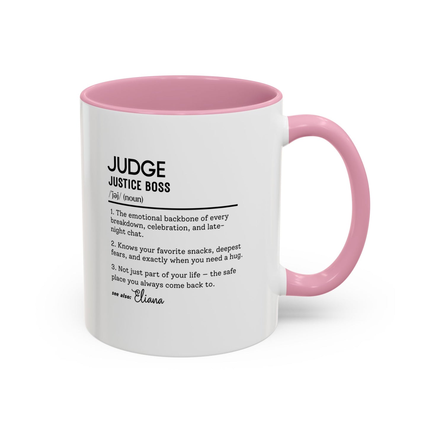 Judge Dictionary Mug, Funny Justice Boss Coffee Cup, Custom Courtroom Gift Idea, Law Office Decor Mug