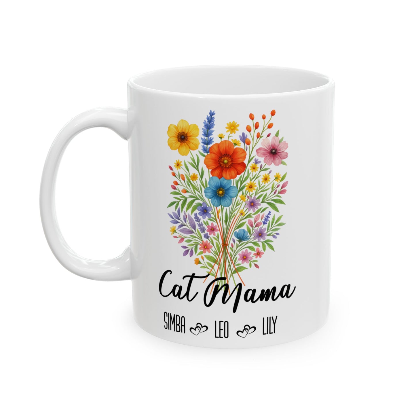 Cat Mama Mug 11oz 15oz Custom Coffee Cup Gift for Cat Lovers Pet Owner Mug for Women Personalized Ceramic Mug for Cat Mom