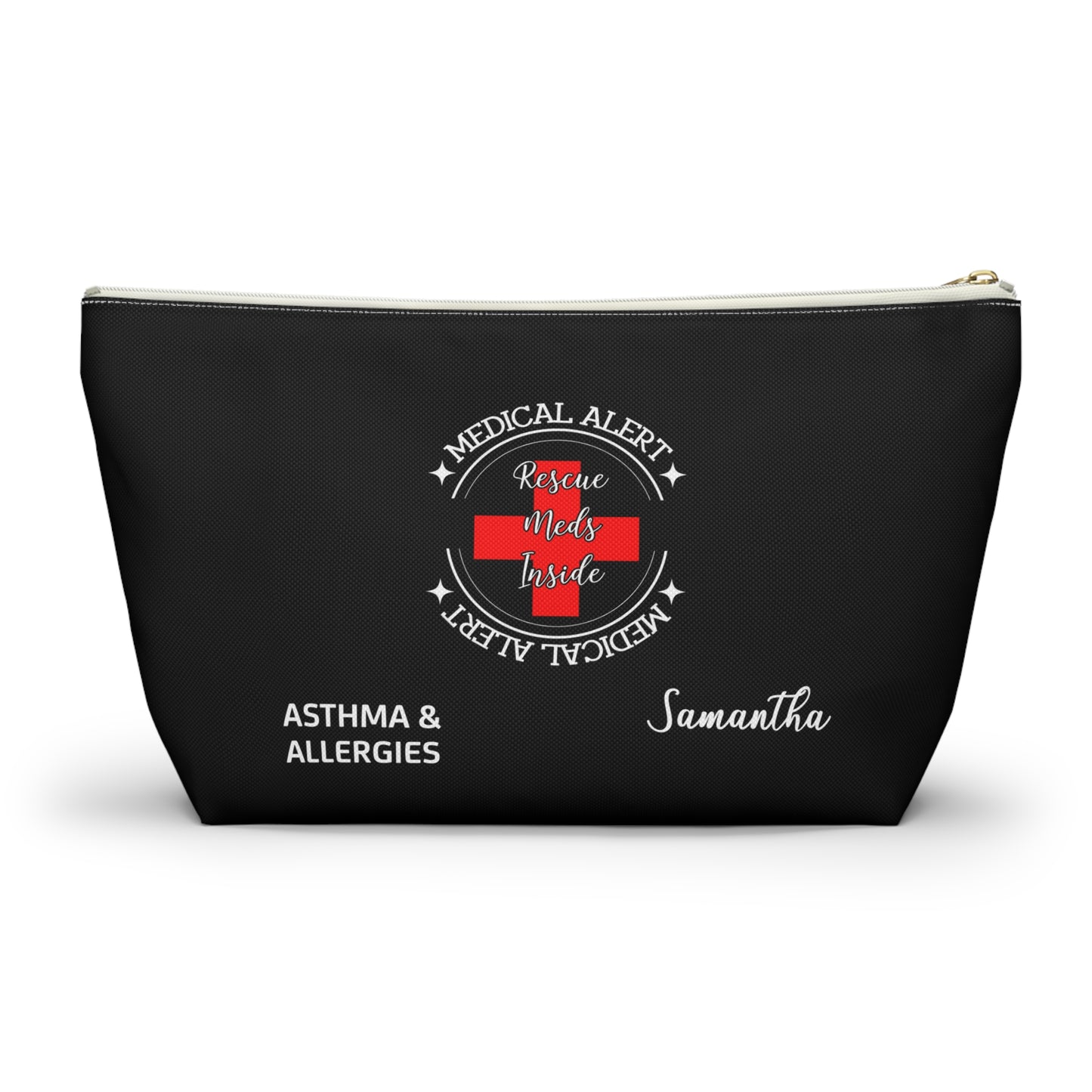Personalized Medical Alert Rescue Meds Pouch for Asthma and Allergies Samantha Emergency Inhaler and EpiPen Organizer Bag