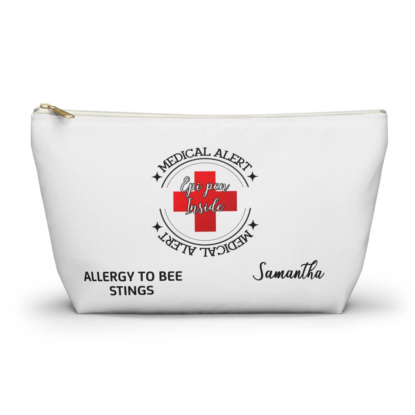 Personalized Medical Alert EpiPen Pouch for Samantha with Bee Sting Allergy